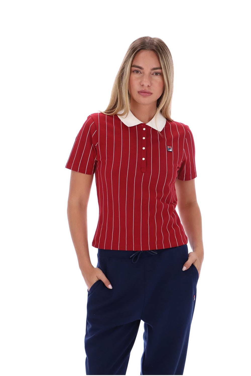 Rio Red Bai Fitted BB1 Pinstripe Polo