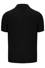 Black polo shirt on a white background