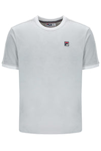 Dawn blue t-shirt with Fila logo on a white background