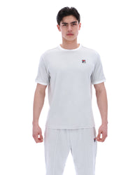 Person wearing a Dawn blue t-shirt with a logo on a white background