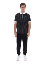 Black BB1 Classic Vintage Striped Polo