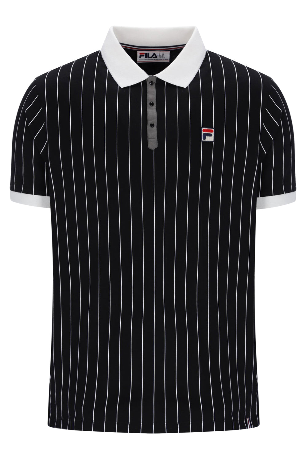 Black BB1 Classic Vintage Striped Polo