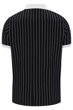 Black BB1 Classic Vintage Striped Polo
