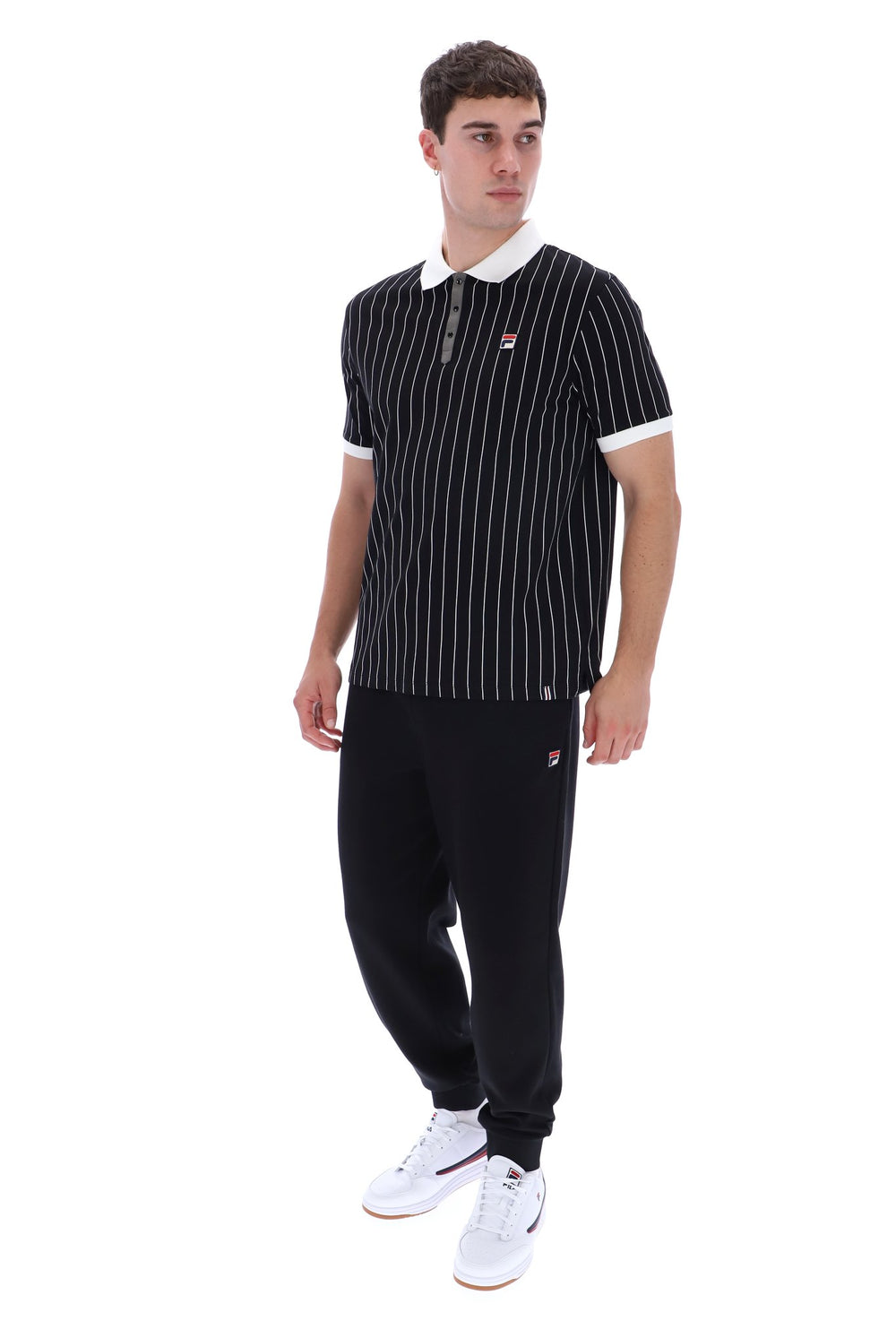 Black BB1 Classic Vintage Striped Polo