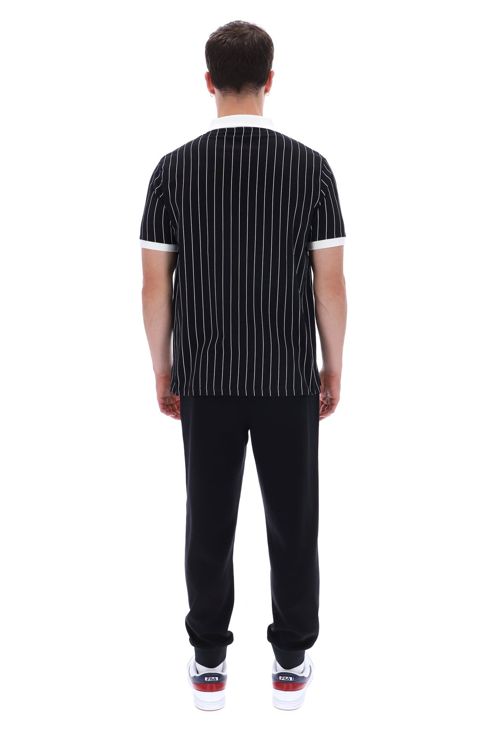 Black BB1 Classic Vintage Striped Polo