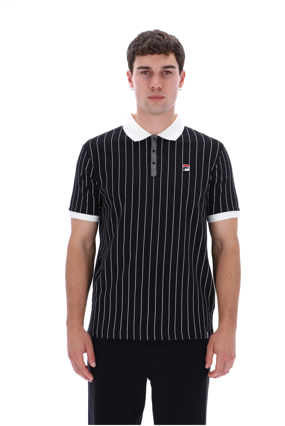 Black BB1 Classic Vintage Striped Polo