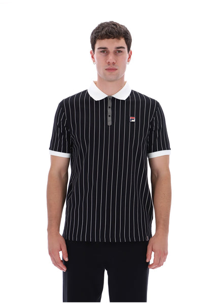 Black BB1 Classic Vintage Striped Polo