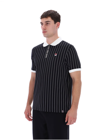 Black BB1 Classic Vintage Striped Polo
