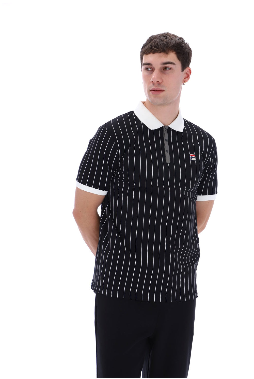 Black BB1 Classic Vintage Striped Polo