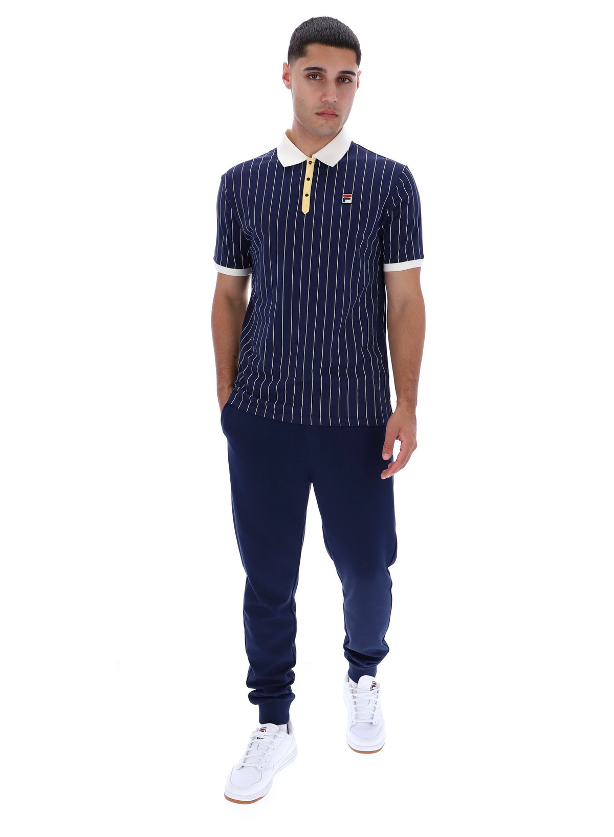 Fila Navy BB1 Classic Vintage Striped Polo