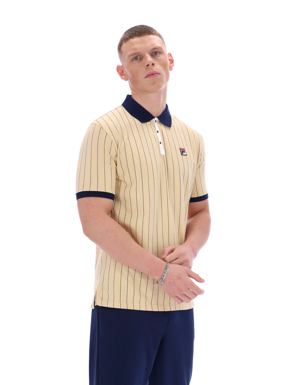 Classic Beige BB1 Classic Vintage Striped Polo