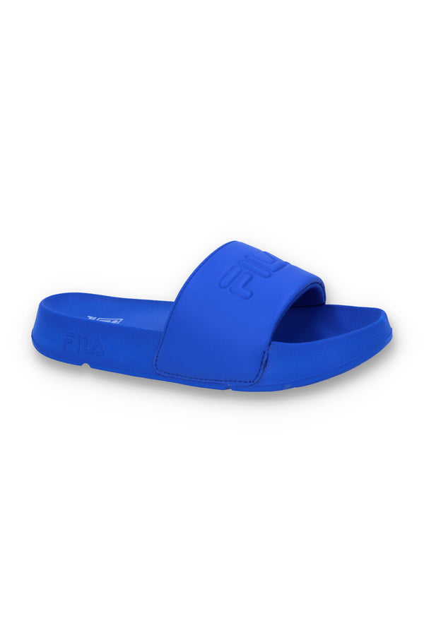 Blue slide sandal on a white background