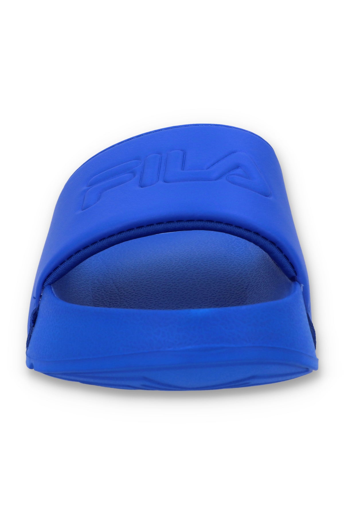 Blue FILA slider on a white background