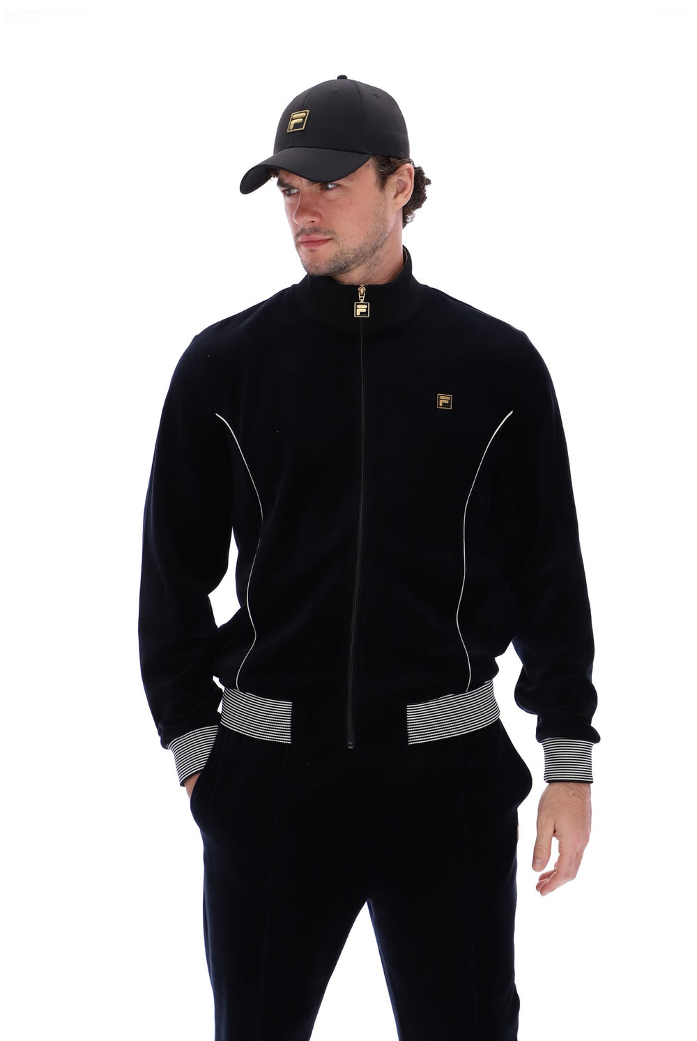 Bosa Velour Track Jacket With Contrast Piping