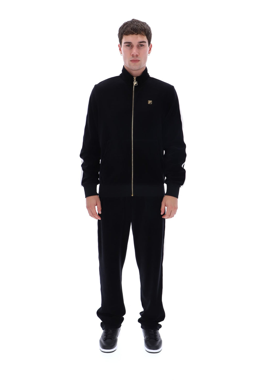 Black Bosco Velour Track Top