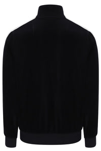 Displays the Black 'FILA' branded Bosco Velour Track Top