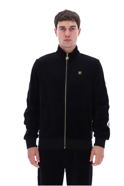 Black Bosco Velour Track Top