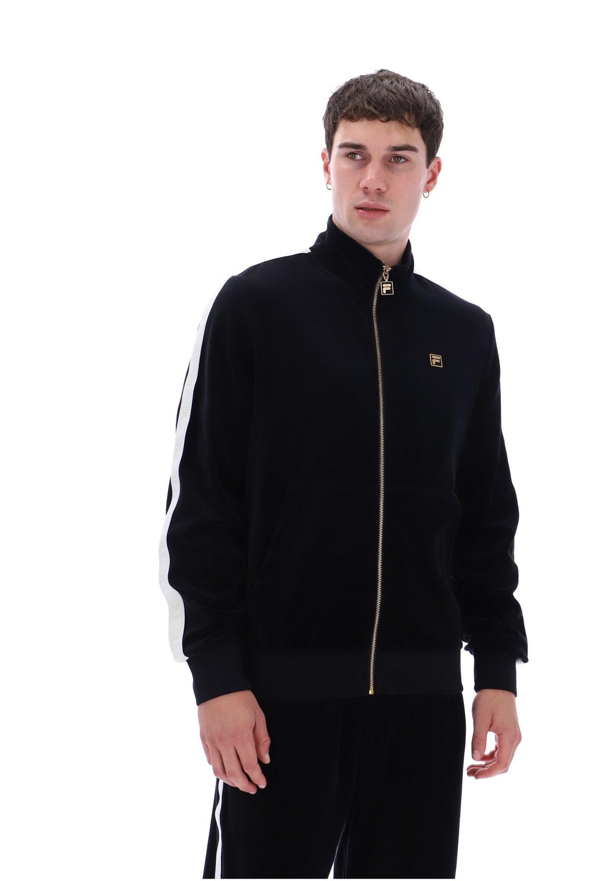 Black Bosco Velour Track Top
