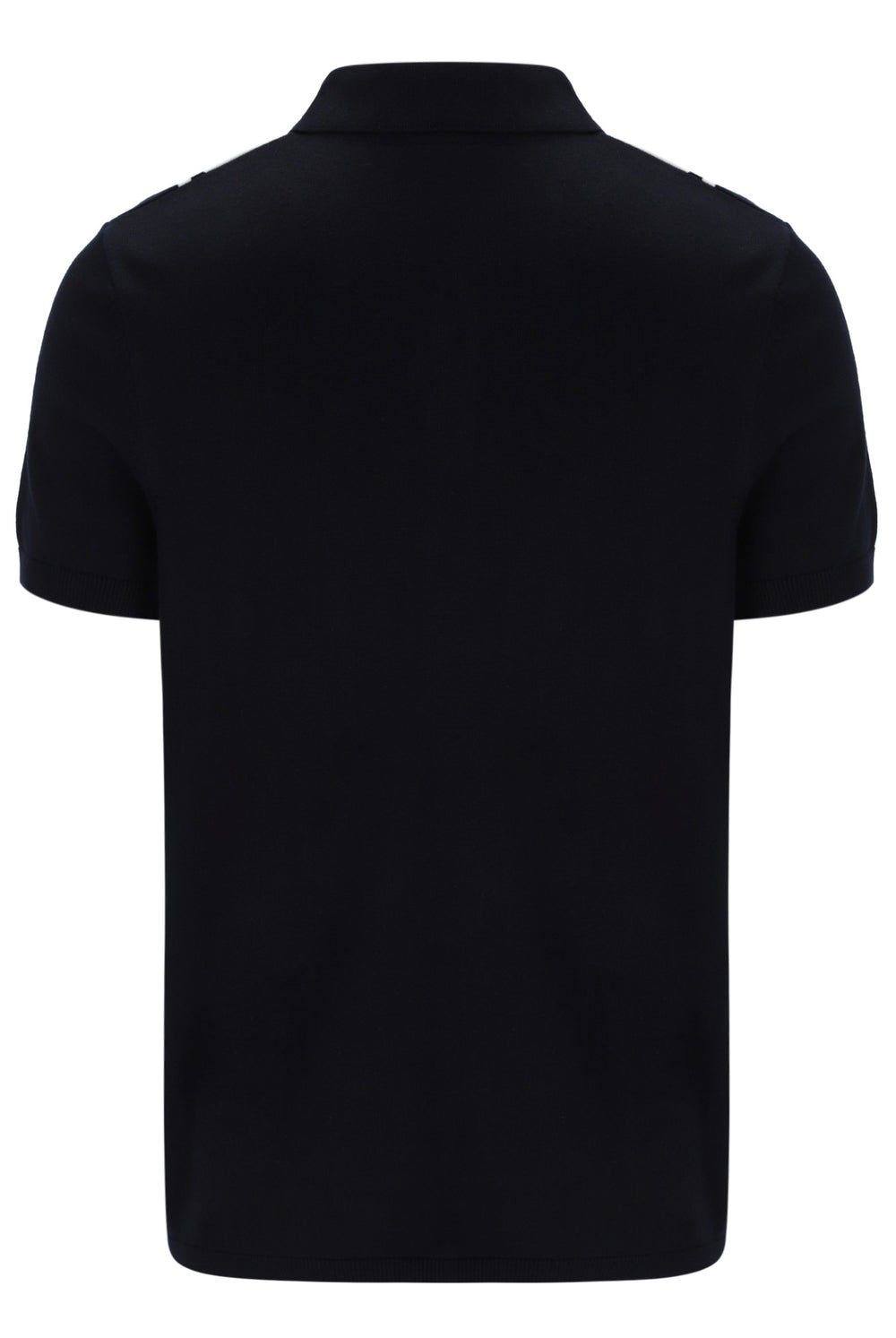 Black polo shirt on a white background