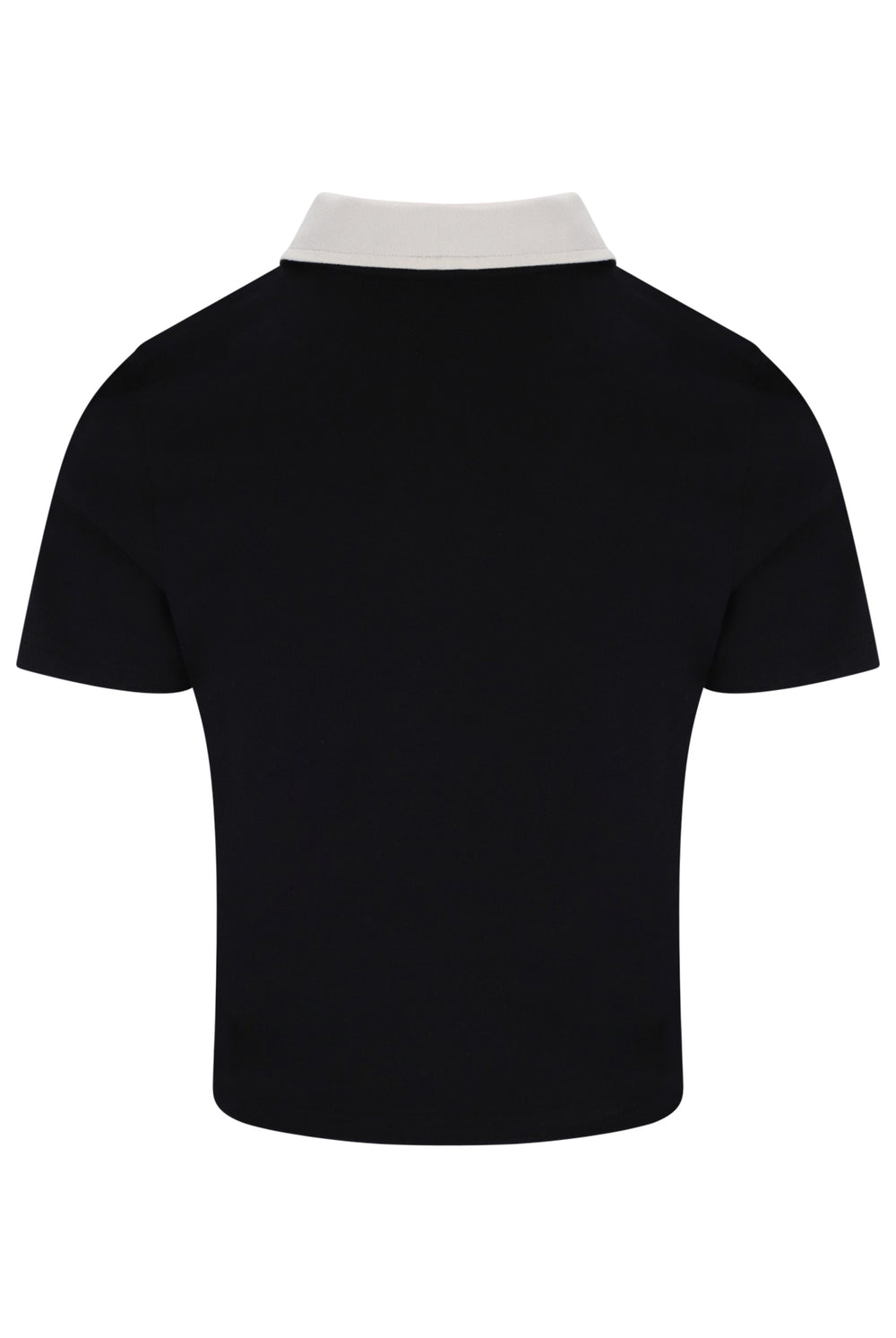 Displays the Black & Gardenia 'FILA' branded Callie Fitted Iconic Polo