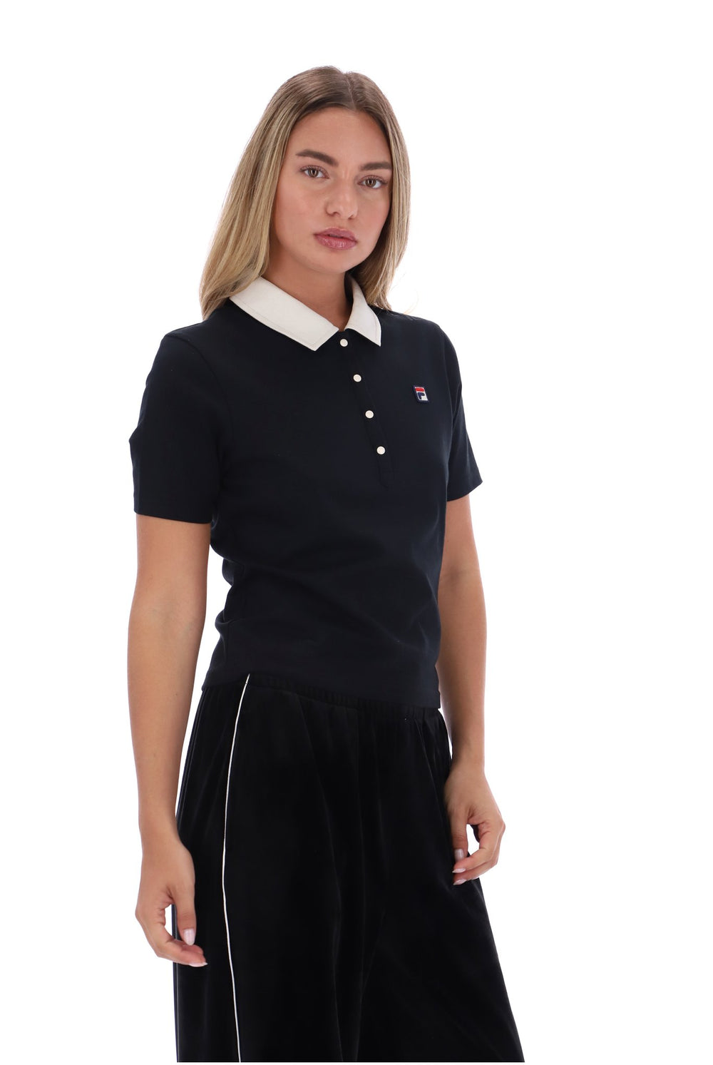 Black Callie Fitted Iconic Polo