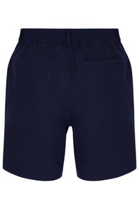 Displays the Navy 'Fila' branded Caruso Chino Shorts