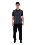 Castello Jacquard Knitted Polo with Zip