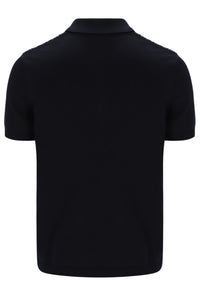 Black polo shirt on a white background