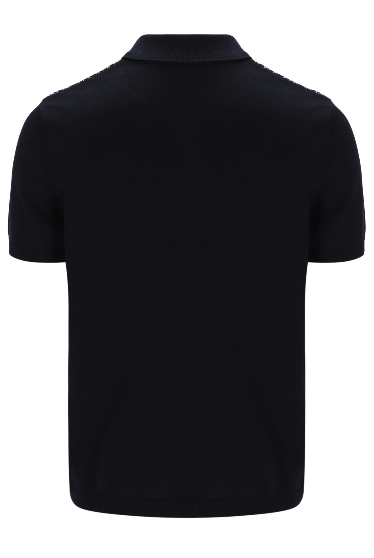 Black polo shirt on a white background