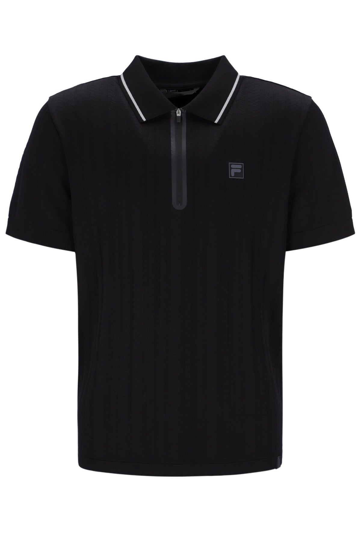 Black Casa Cable Zip Polo
