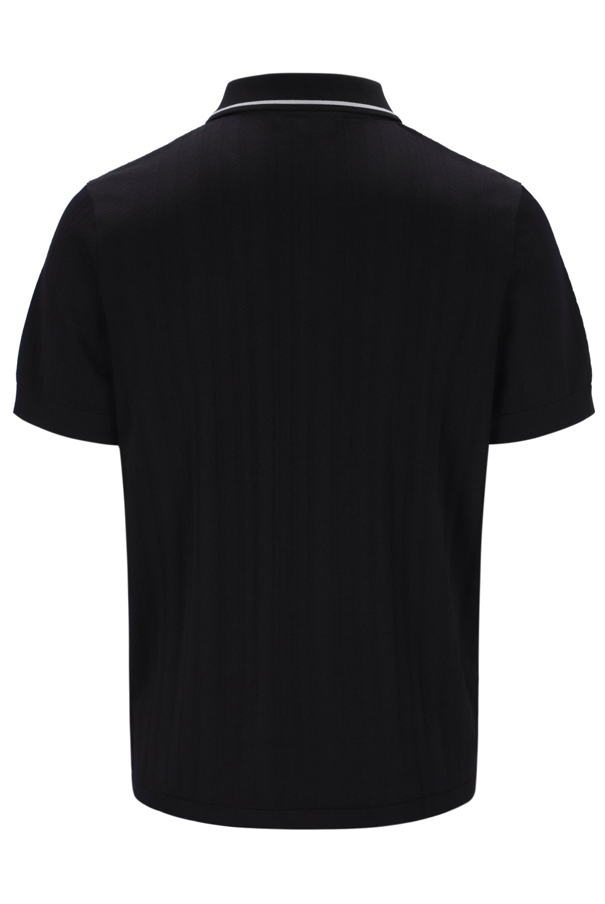 Black Casa Cable Zip Polo