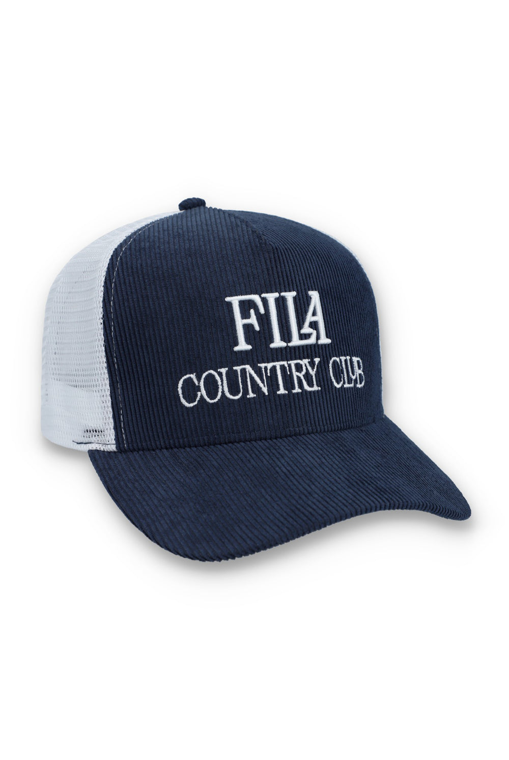Fila Navy Cody Corduroy Mesh-Back Cap with Embroidered Graphic