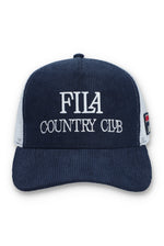 Fila Navy Cody Corduroy Mesh-Back Cap with Embroidered Graphic
