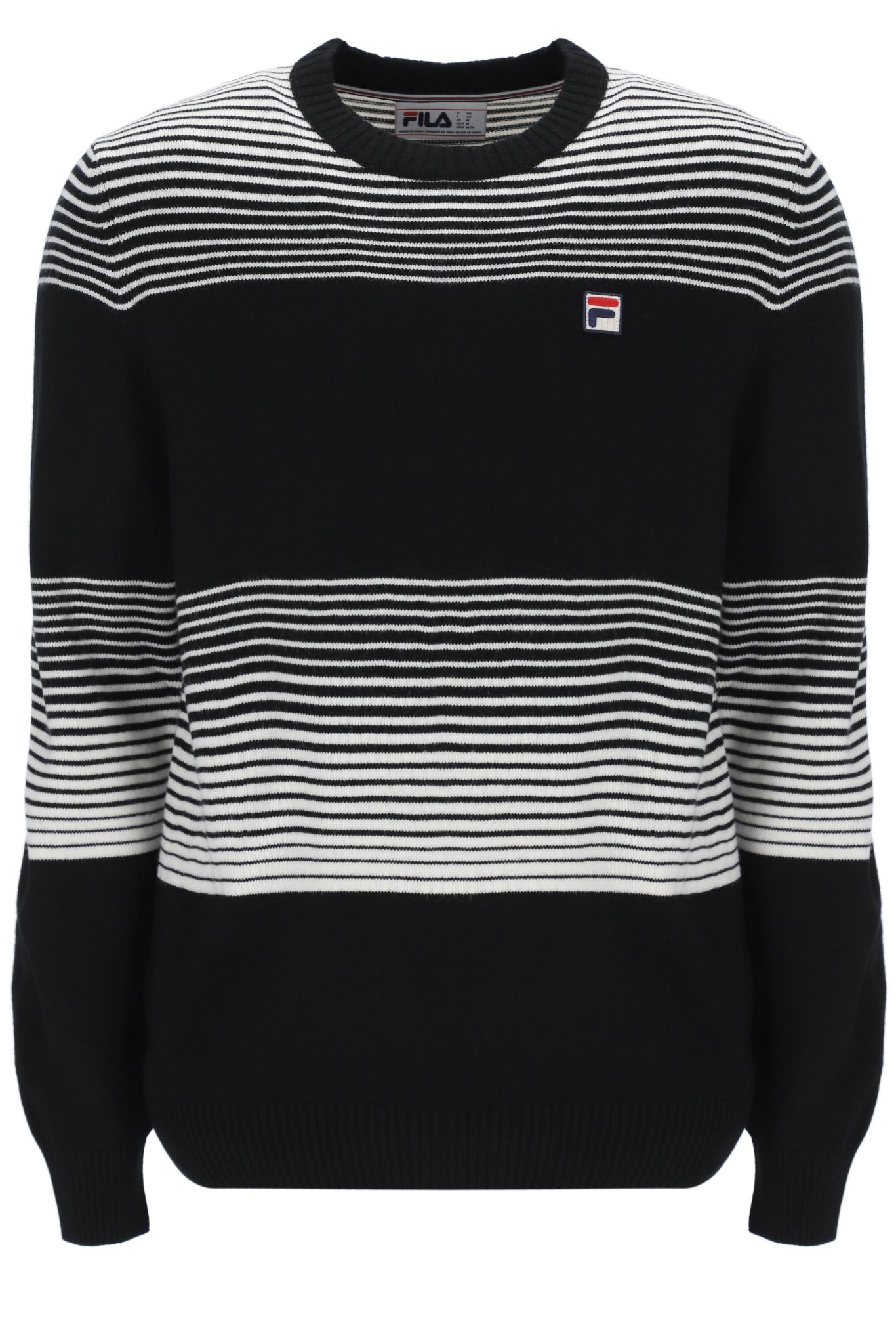 Black Connor Striped Knit Crew Neck – Fila UK