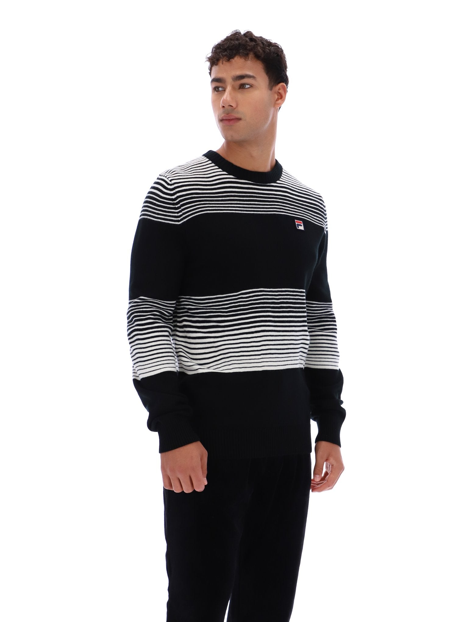 新品　BRIEFING WS WR STRIPE CREW NECK KNIT Black Connor Striped Knit Crew Neck – Fila UK