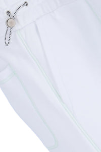 White Contrast Stitch Unisex Sweatpants