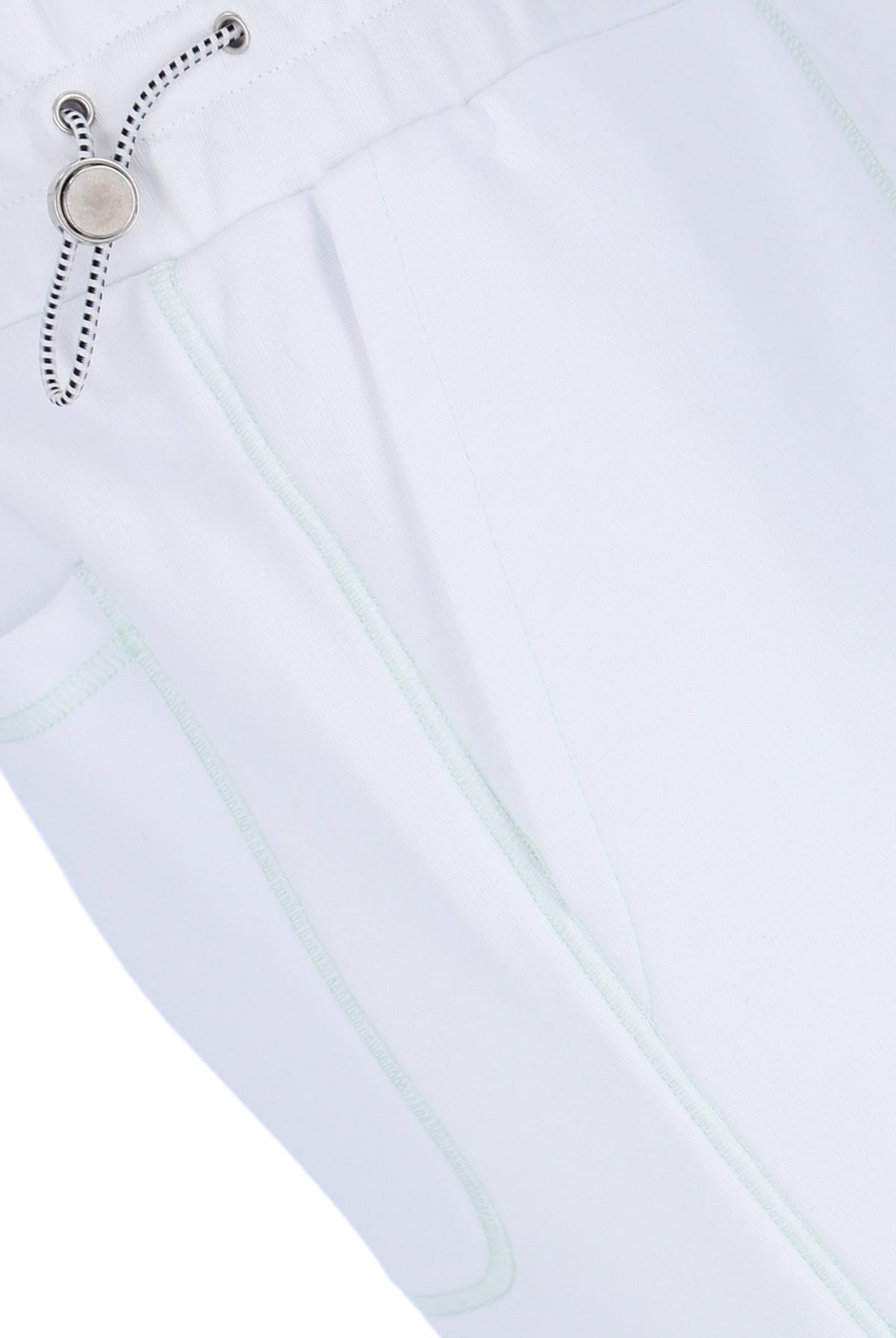 White Contrast Stitch Unisex Sweatpants