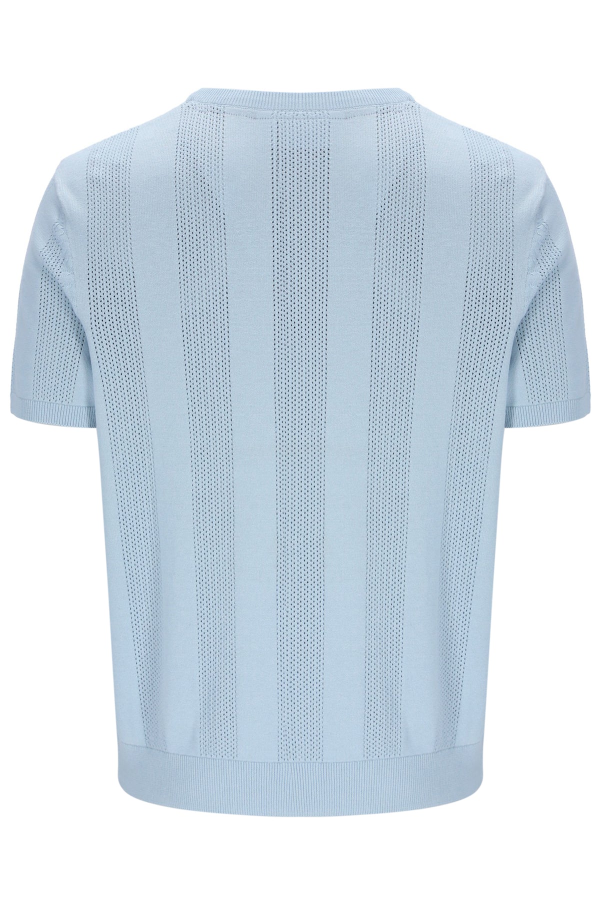 Light blue textured t-shirt on a white background