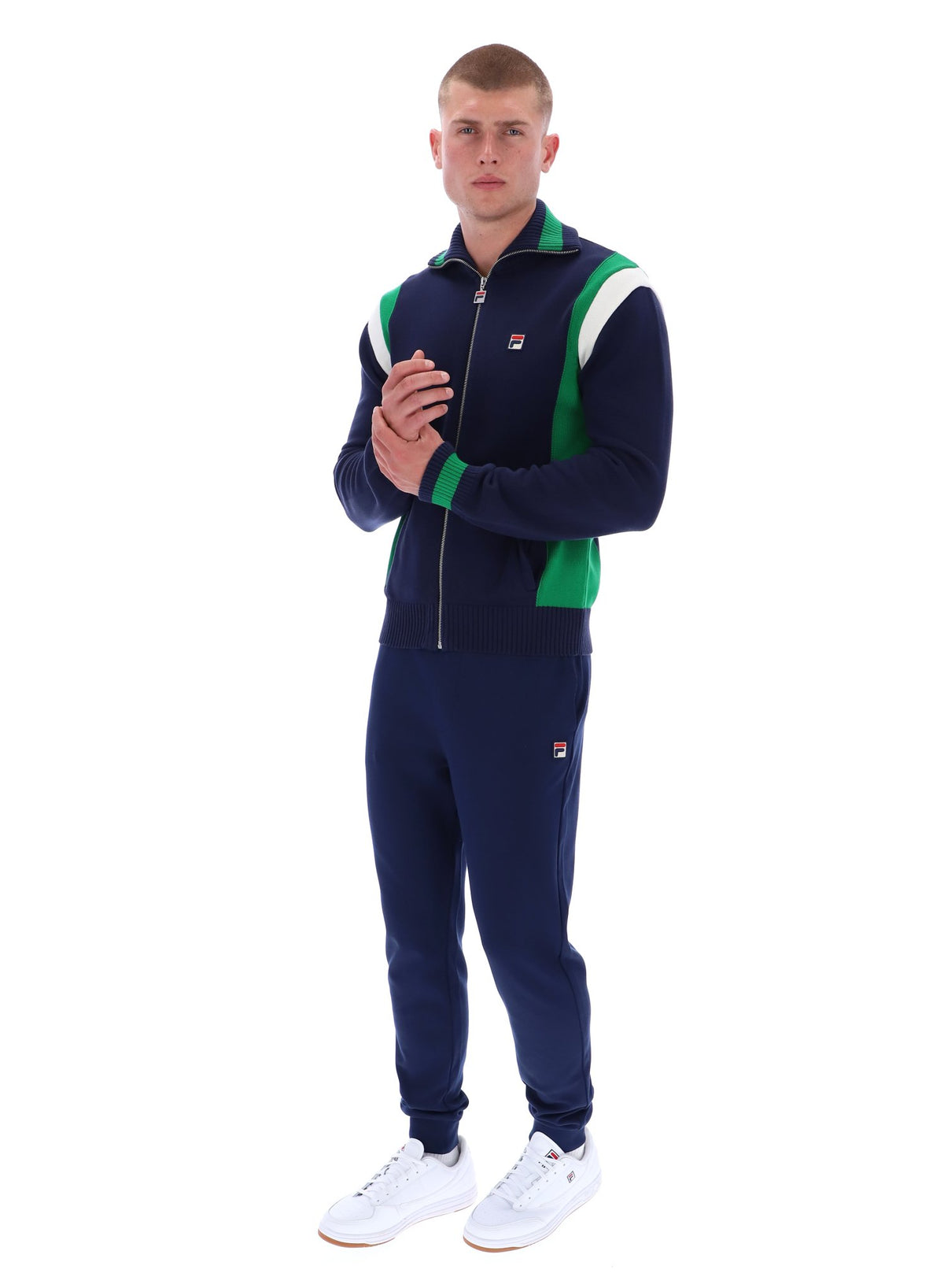 Fila Navy Cortez Colourblocked Knitted Track Top
