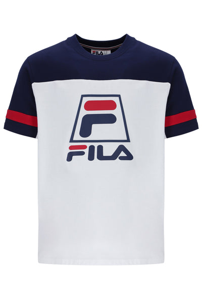 White Damon Cut and Sew Tee