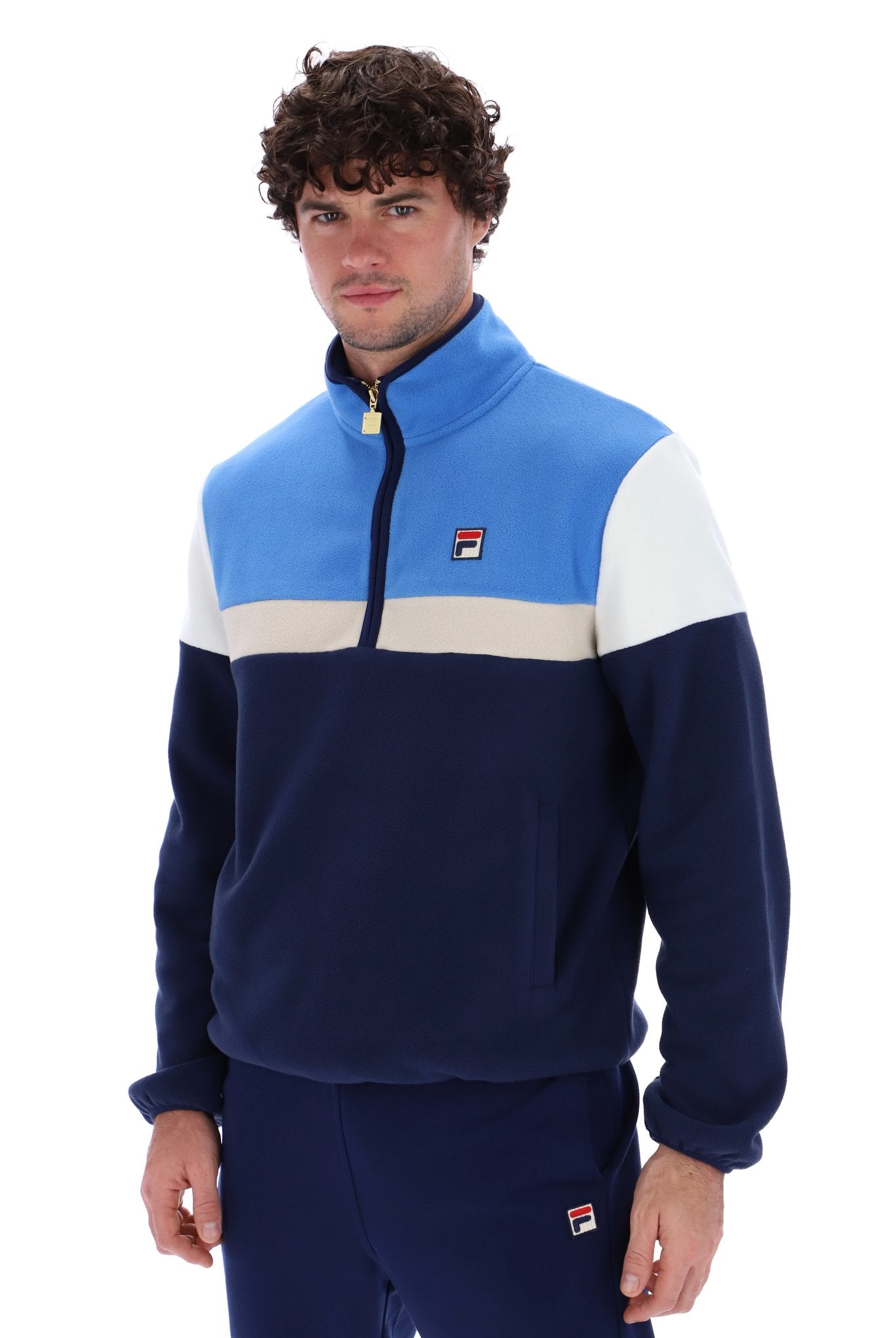 Colour Block 1 4 Zip Fleece Fila UK