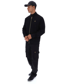 Black Davey Full Zip Track Top