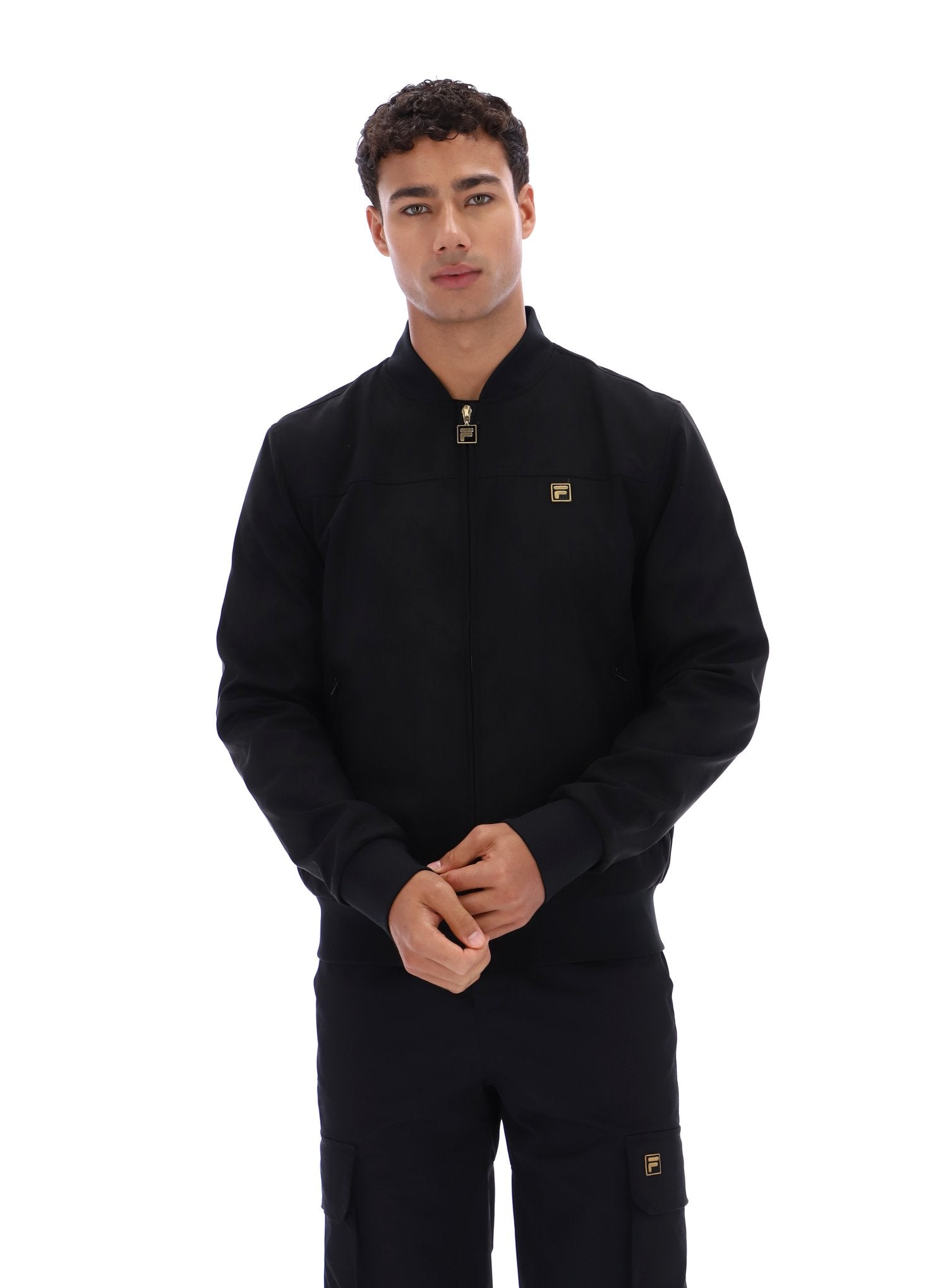 FILLIN DEAN 25㎝ Black Dean Full Zip Faux Suede Jacket – Fila UK