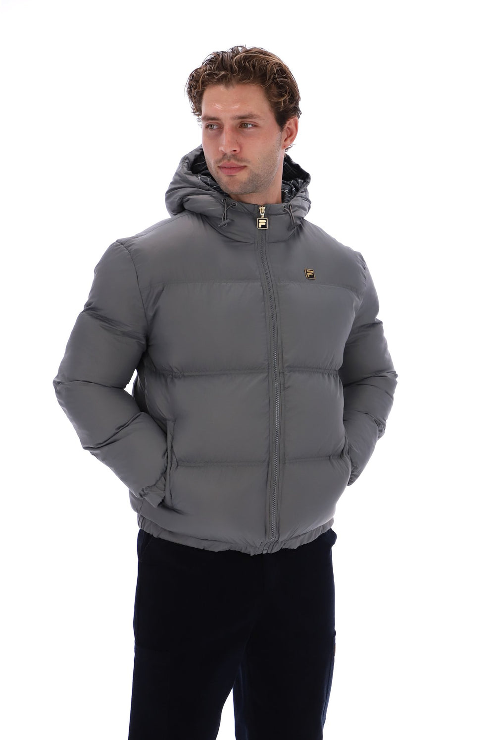 Gunmetal Desmond Hooded Puffer