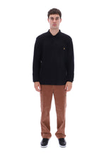Black Dino Long Sleeve Polo