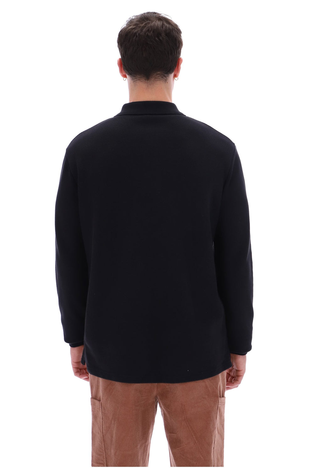 Black Dino Long Sleeve Polo