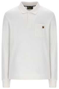 White Down Dino Long Sleeve Polo