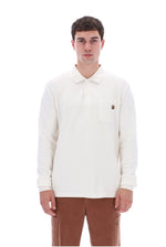 White Down Dino Long Sleeve Polo