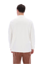 White Down Dino Long Sleeve Polo