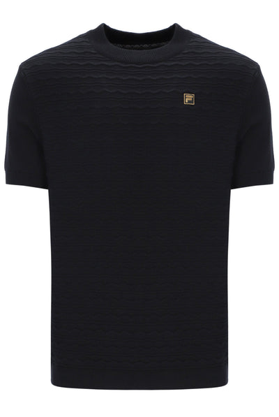 Black Don Textured Knitted T-Shirt
